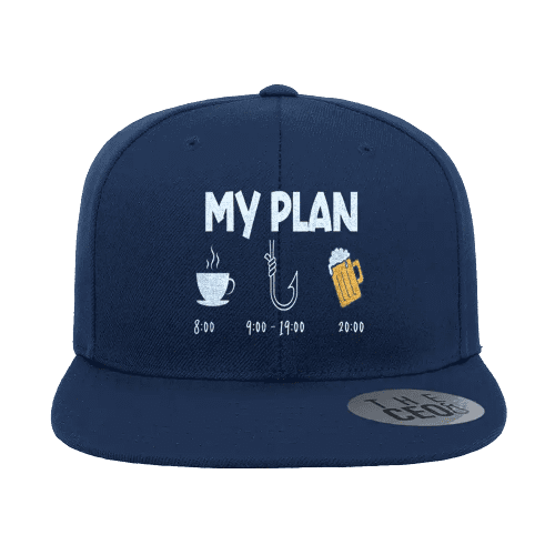 My Fishing Plan Embroidered Flat Bill Cap