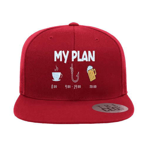 My Fishing Plan Embroidered Flat Bill Cap