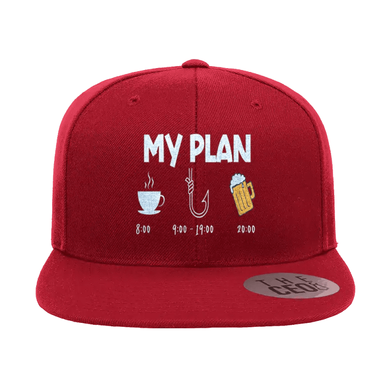 My Fishing Plan Embroidered Flat Bill Cap