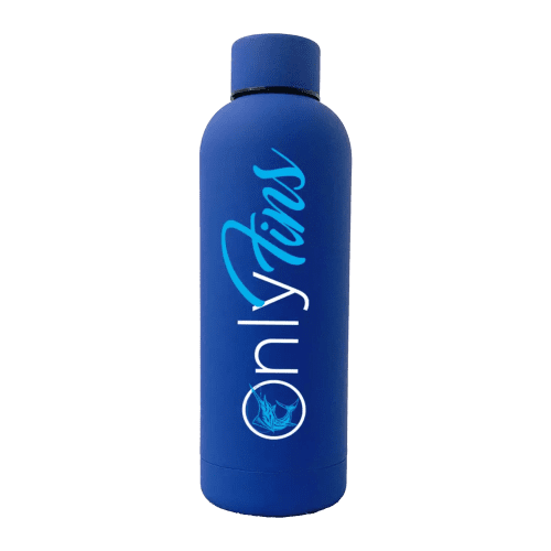 Only Fins 17oz Stainless Rubberized Water Bottle