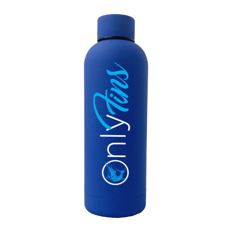 Only Fins 17oz Stainless Rubberized Water Bottle