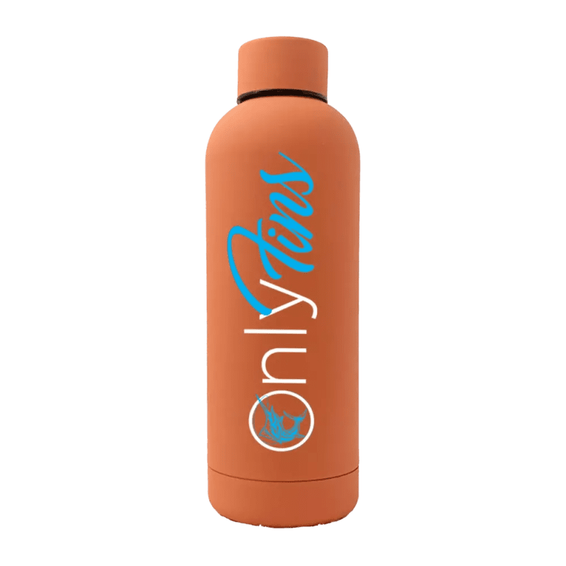 Only Fins 17oz Stainless Rubberized Water Bottle