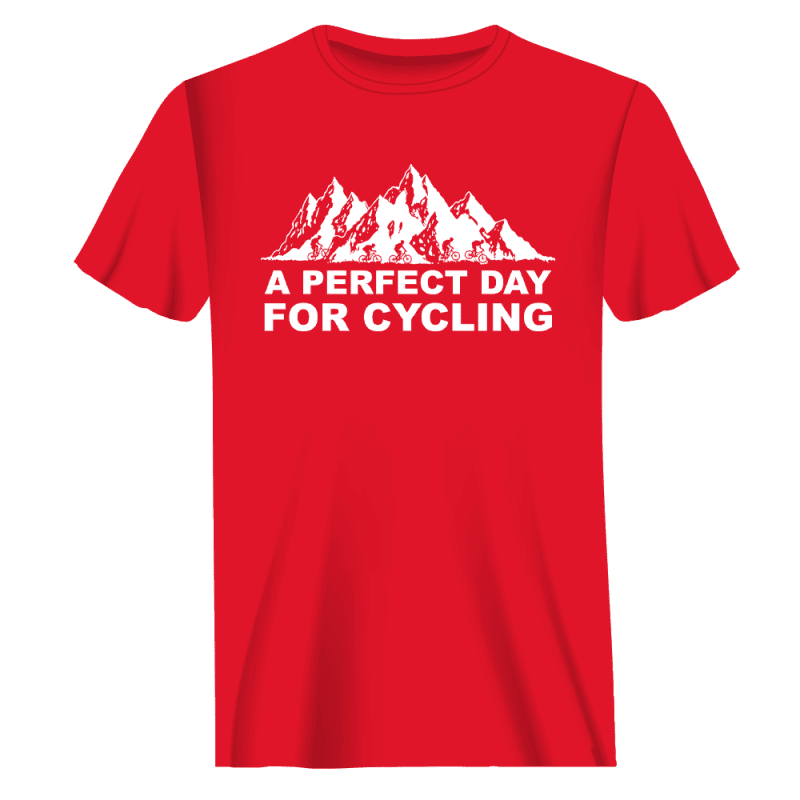 PerfectdayforCyclingmant shirtRED