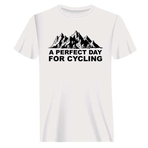 PerfectdayforCyclingmant shirtWHITE