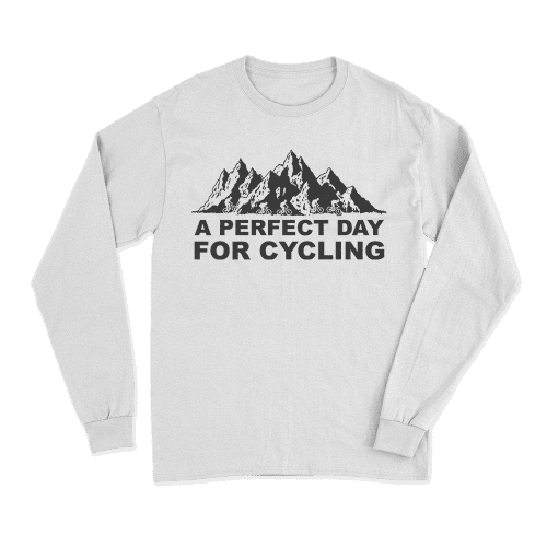 PerfectdayforCyclingmenlongsleeveWHITE