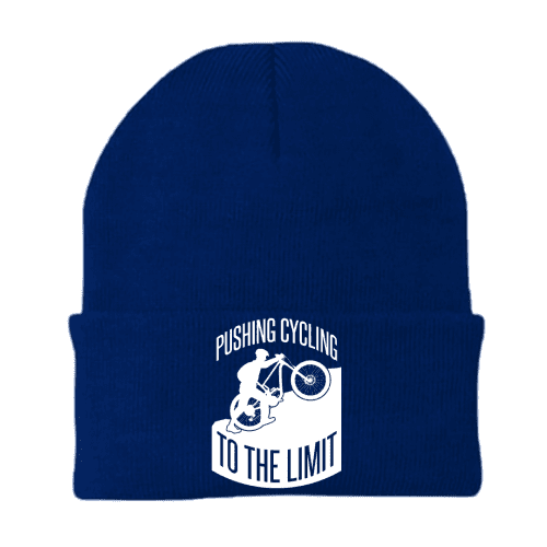 PushingCyclingtoTheLimitDesignbeanieBLUE