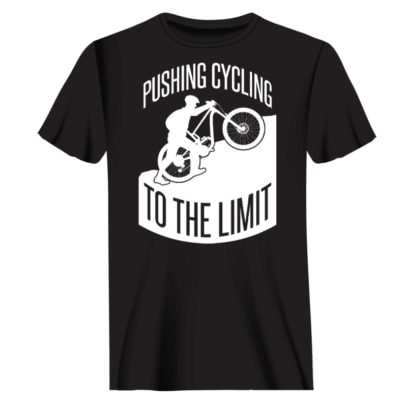 PushingCyclingtoTheLimitDesignmant shirtBLACK