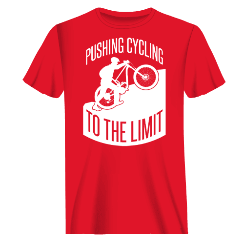 PushingCyclingtoTheLimitDesignmant shirtRED