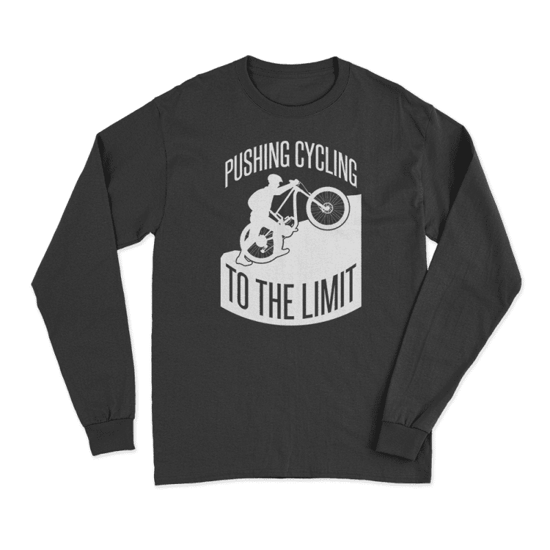 PushingCyclingtoTheLimitDesignmenlongsleeveBLACK