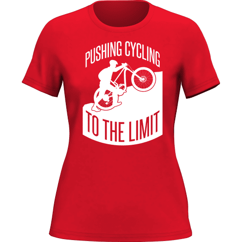 PushingCyclingtoTheLimitDesignwomant shirtRED