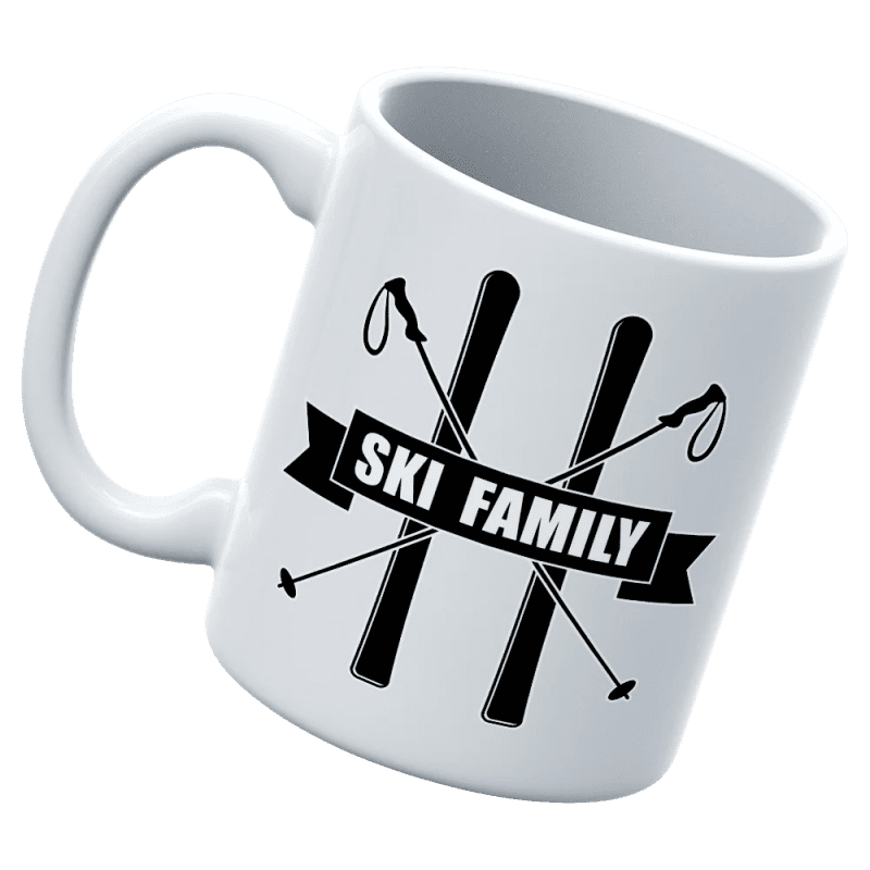 Ski Family White Coffee Mug White