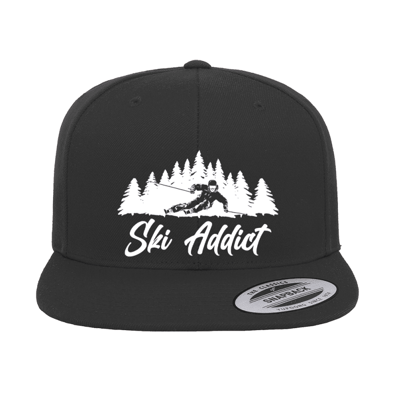 Ski Addict Embroidered Flat Bill Cap