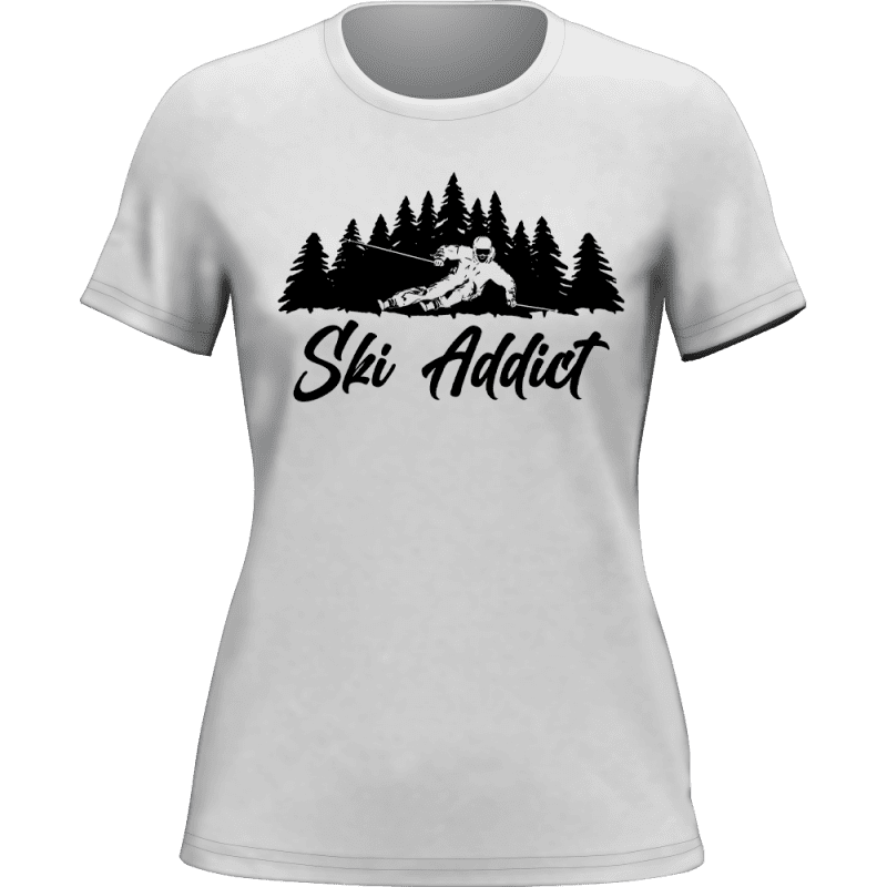 SkiAddictwomant shirtWHITE