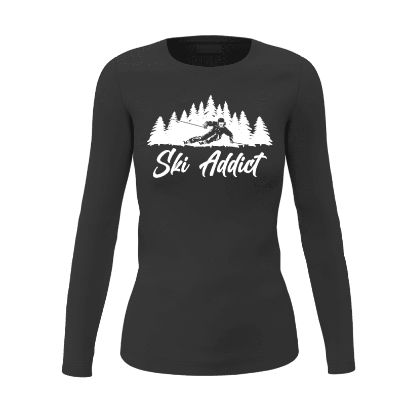 SkiAddictwomenlongsleeveBLACK