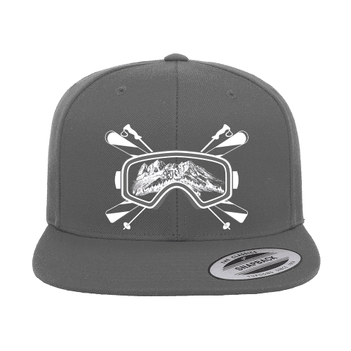 Ski Goggles Embroidered Flat Bill Cap