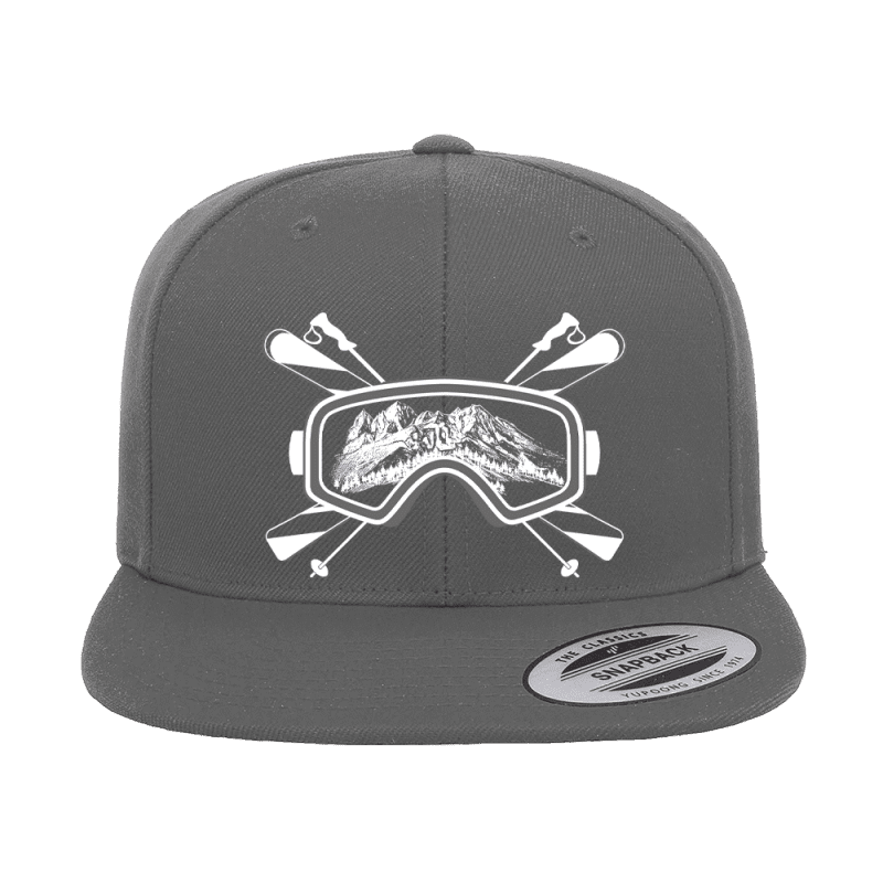 Ski Goggles Embroidered Flat Bill Cap