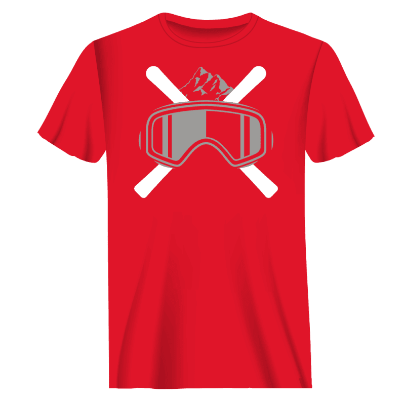 SkiGogglesmant shirtRED