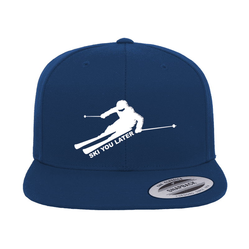 Ski You Later Embroidered Flat Bill Cap