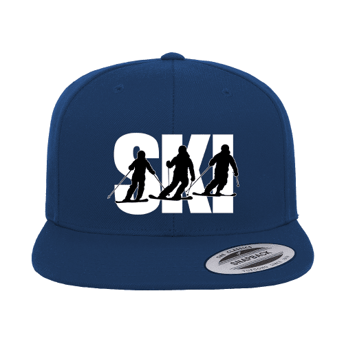 Ski Embroidered Flat Bill Cap