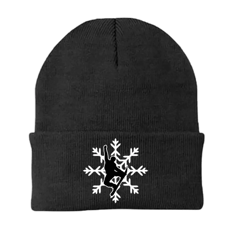 SnowboardSnowflakebeanieBLACK