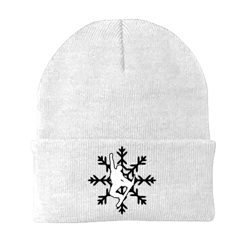 SnowboardSnowflakebeanieWHITE