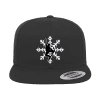 Snowboard Snowflake Embroidered Flat Bill Cap