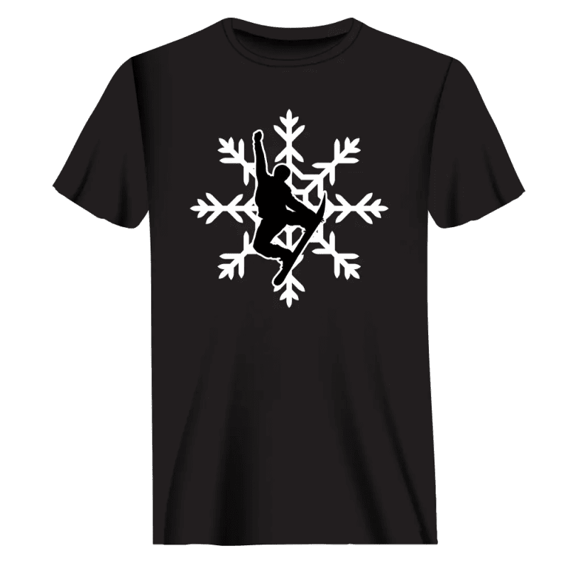 SnowboardSnowflakemant shirtBLACK