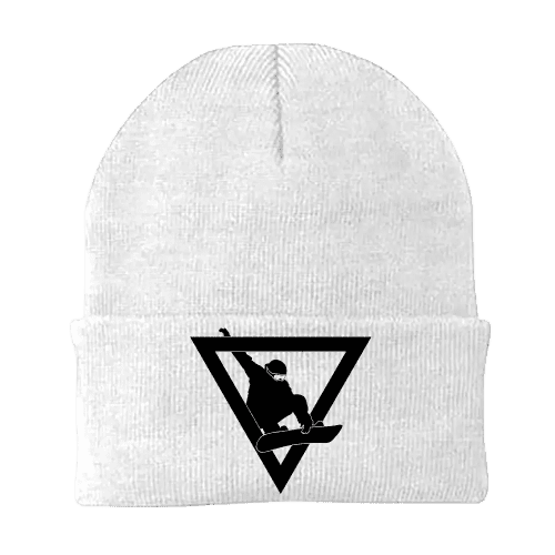 Snowboarder Geometry Embroidered Beanie