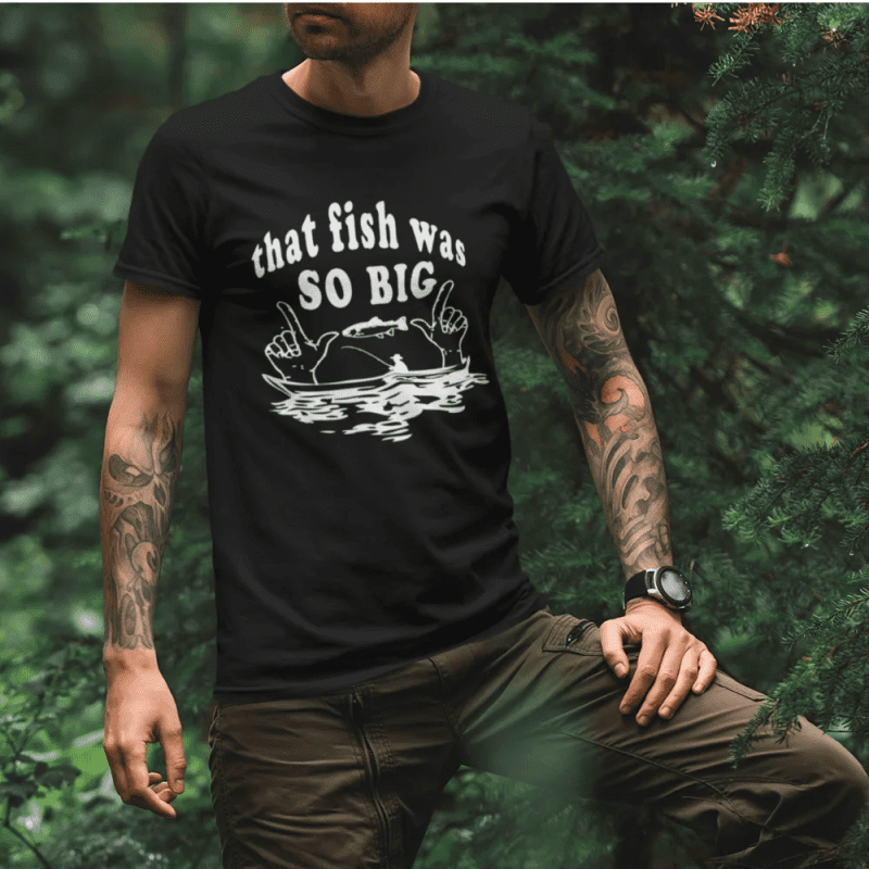 That fish was so big men t shirt black model