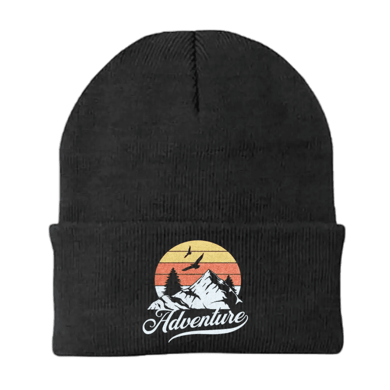 The Mountains Are Calling Beanie Black