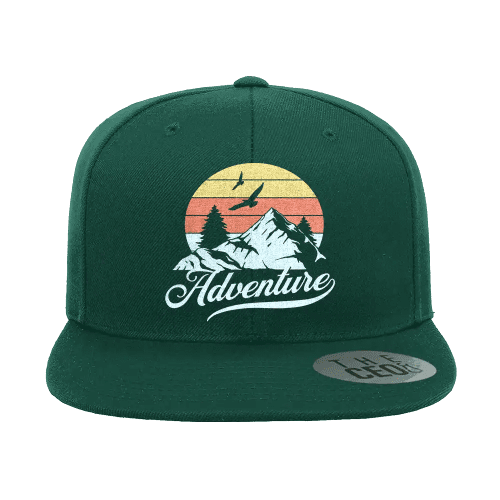 The Mountains Are Calling Embroidered Flat Bill Cap