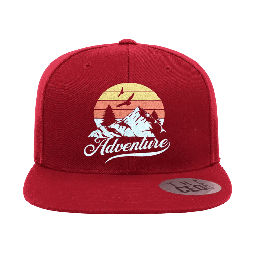 The Mountains Are Calling Embroidered Flat Bill Cap