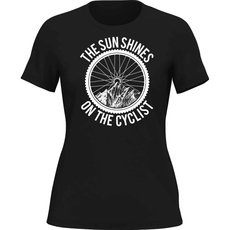 TheSunShineontheCyclistwomant shirtBLACK