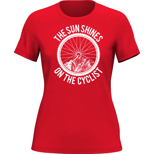 TheSunShineontheCyclistwomant shirtRED