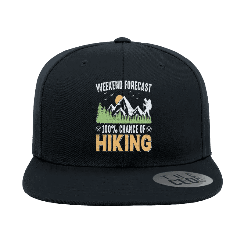 Weekend Forecast 100% Hiking Embroidered Flat Bill Cap