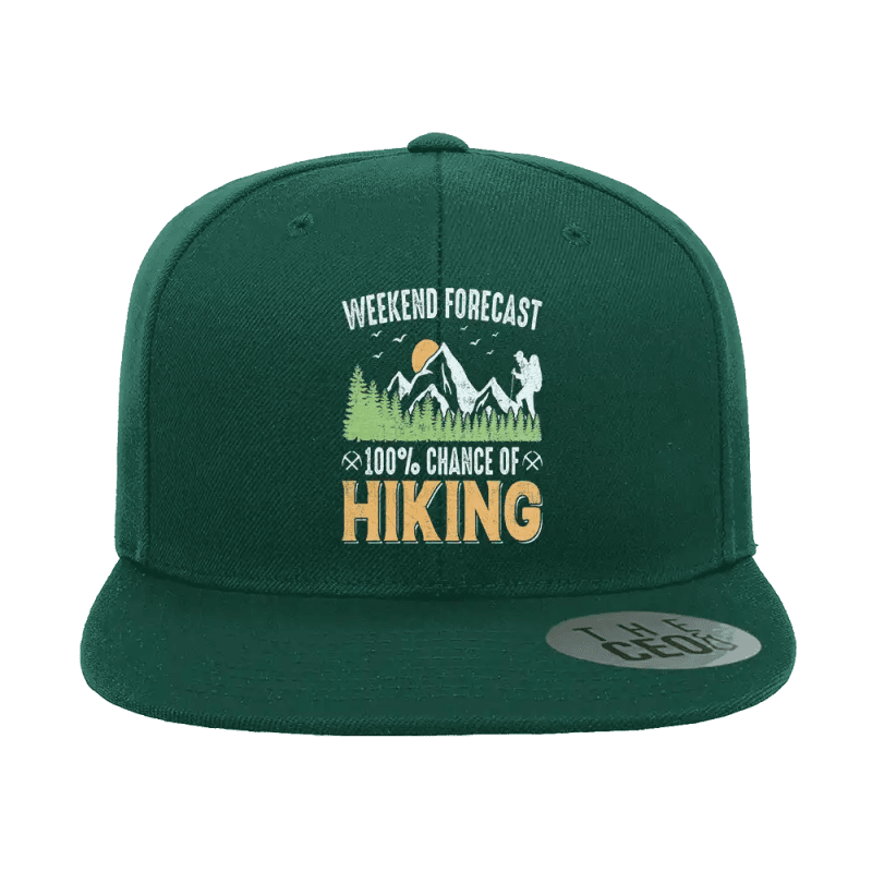 Weekend Forecast 100% Hiking Embroidered Flat Bill Cap