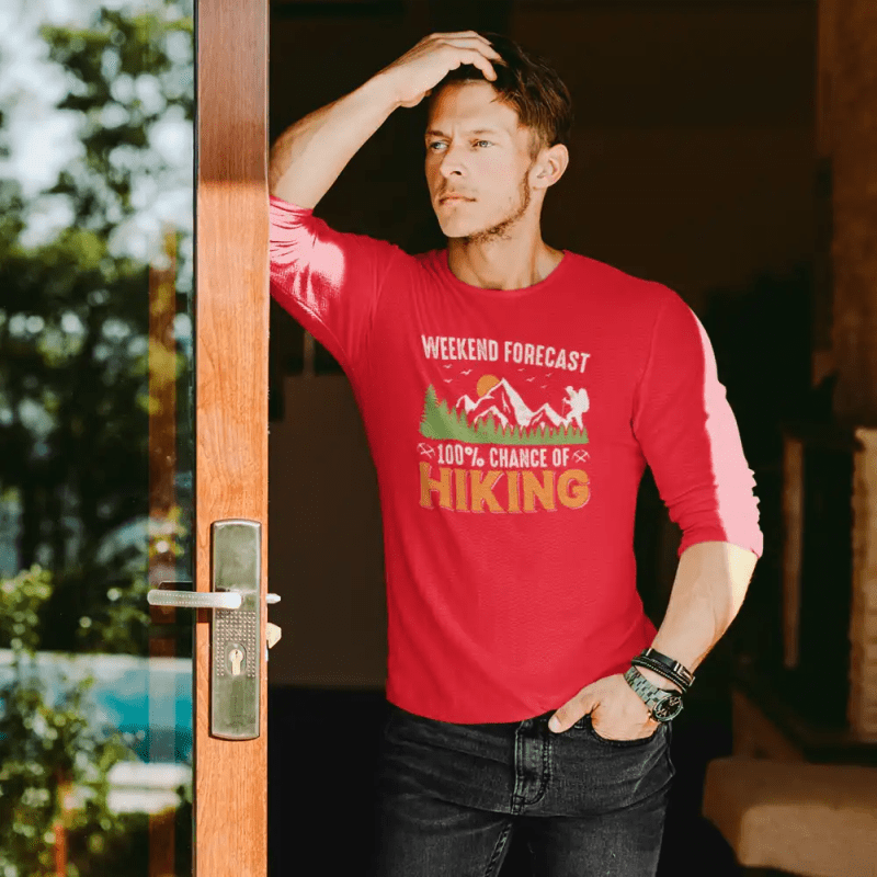 Weekend Forecast Men Longsleeve Red Model