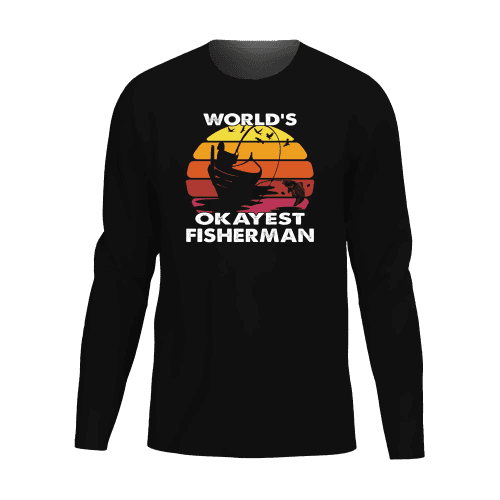 World's Okayest Fisherman Men Long Sleeve Shirt