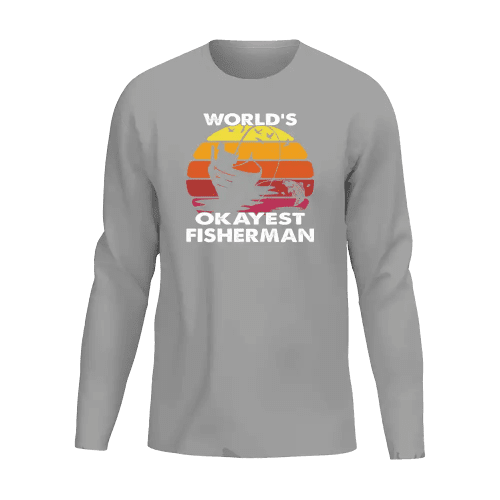 World's Okayest Fisherman Men Long Sleeve Shirt