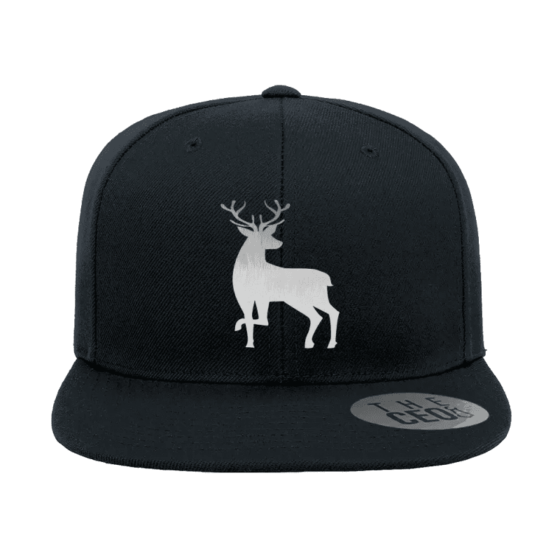 Deer Color 2 Embroidered Flat Bill Hat