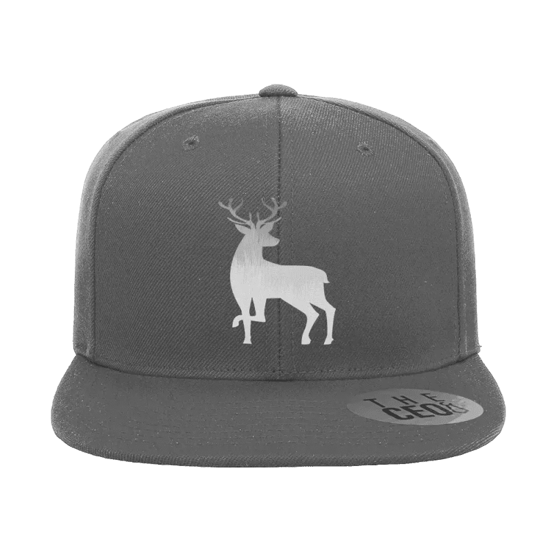 Deer Color 2 Embroidered Flat Bill Hat