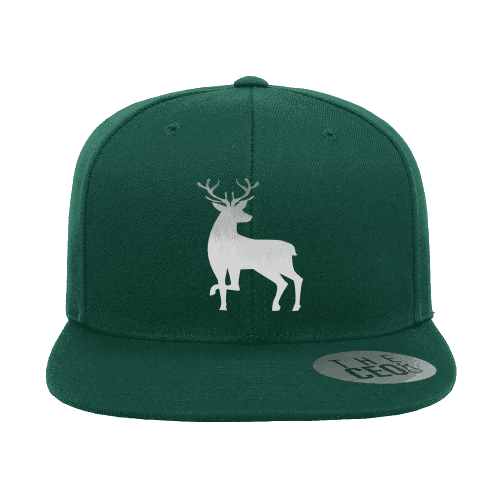 Deer Color 2 Embroidered Flat Bill Hat