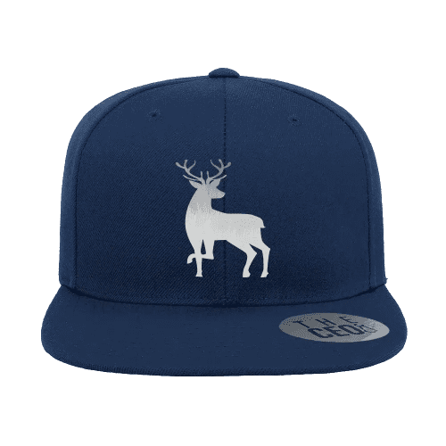 Deer Color 2 Embroidered Flat Bill Hat