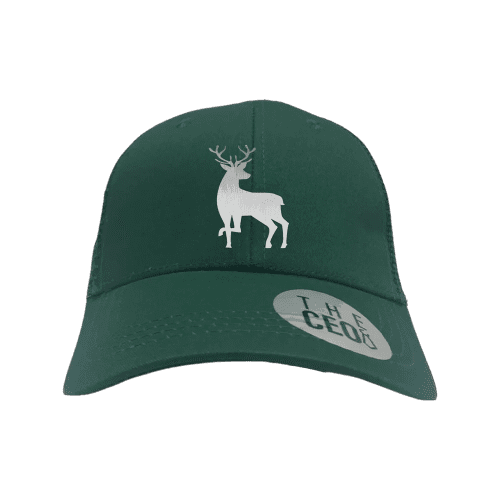 deer color 2 embroidered hat trucker green