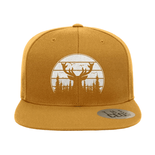 Deer Color Embroidered Flat Bill Hat