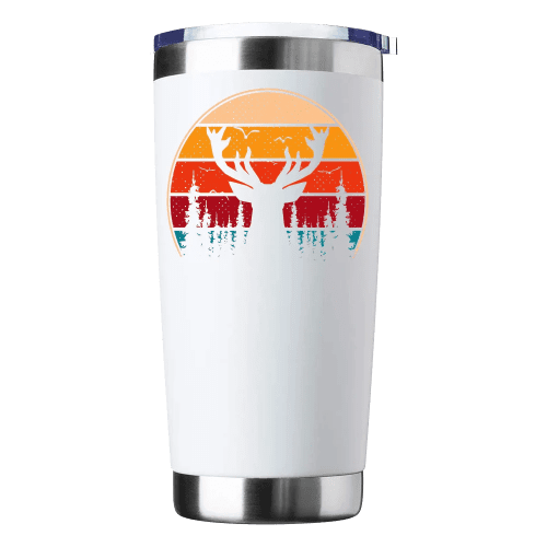 Deer Color 20 oz Tumbler  White