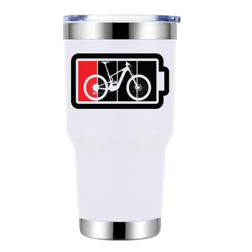 Low Battery 30oz Double Wall Stainless Steel Water Tumbler White