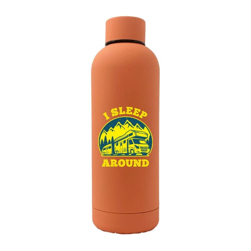 I Sleep Around 17oz Stainless Rubberized Water Bottle