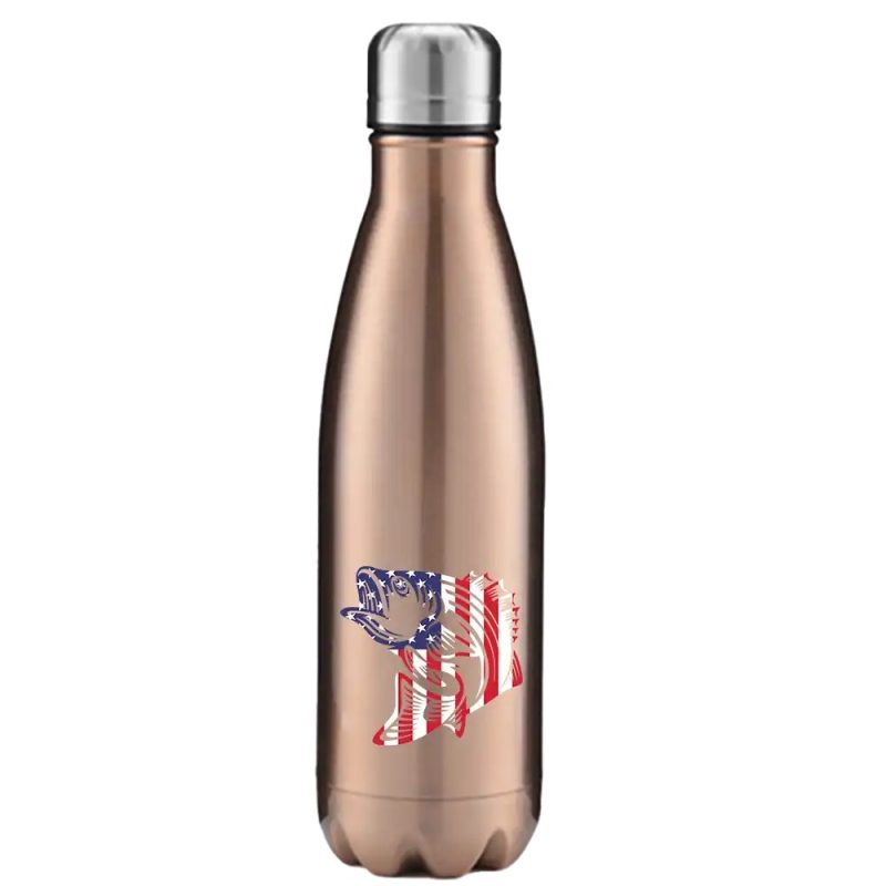 American Flag Fish Stainless Steel Water Bottle