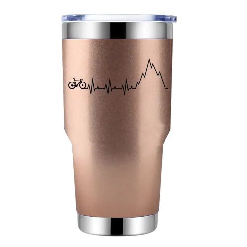 Mountain Beat 30oz Double Wall Stainless Steel Water Tumbler Rose Gold